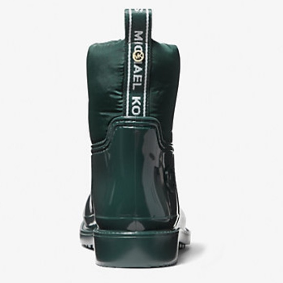 Michael Kors Blakely Logo Tape PVC/Nylon Rain Boot “Racing Green” LIKE NEW! SZ 9 - Picture 15 of 15
